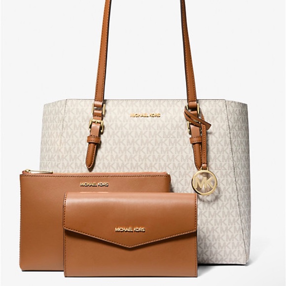 Michael Kors Charlotte Large 3-in-1 Signature Logo Tote Crossbody Shoulder Bag - Picture 13 of 16